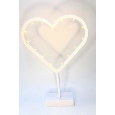 Led Işıklı Kalp Masa Lambası